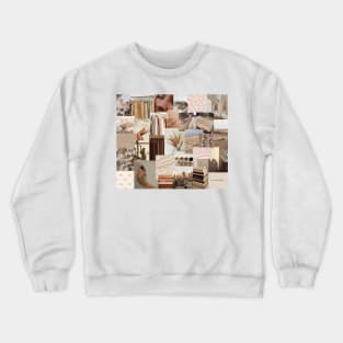 tan aesthetic collage Crewneck Sweatshirt